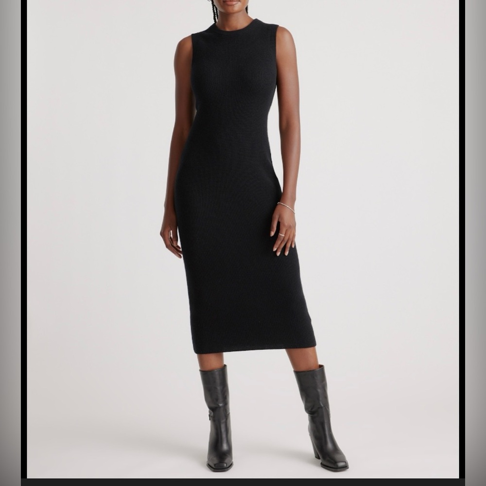 Quince Mongolian Cashmere Black
Sleeveless Midi Sweater Dress